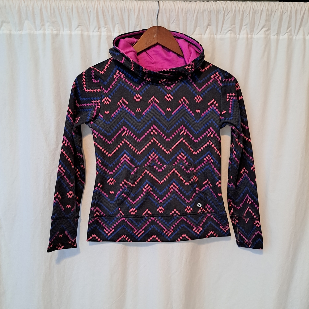 Colorful Zigzag Pattern Hoodie Girls M 10/12